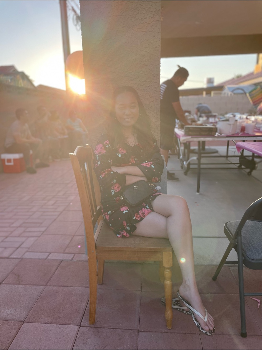 Forever 21 velvet Black Top with Red Floral Accent - Picture 8 of 8